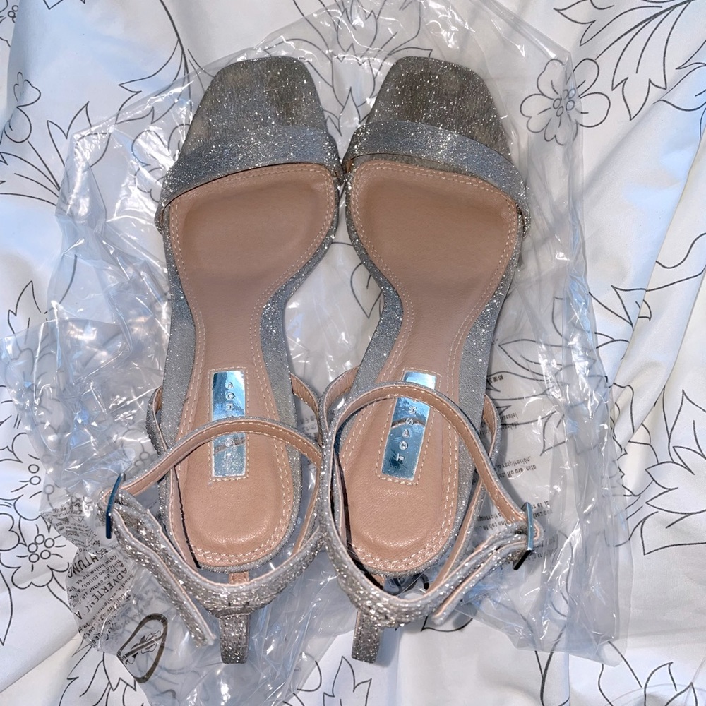 TopShop silver sparkle heels